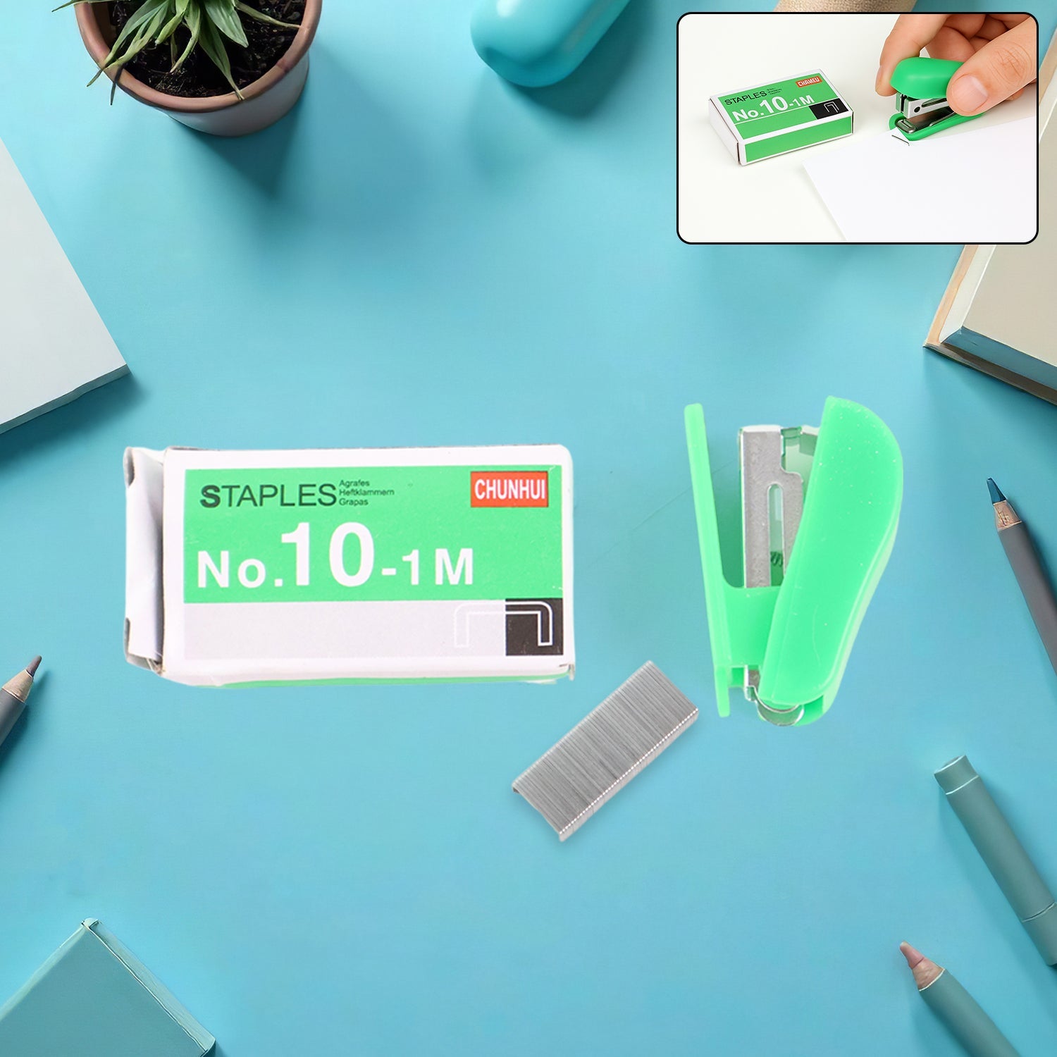Portable Mini Stapler with Bonus Staples Strip Portable Mini Stapler with Bonus Staples Strip